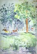 Berthe Morisot Carriage in the Bois de Boulogne Norge oil painting reproduction